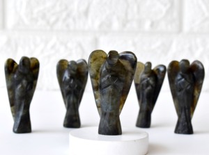 Ángeles de Labradorita Tallados en Cristal Natural de Color Gris, Estilo Europeo, para Arte y Coleccionismo - Product Image 2