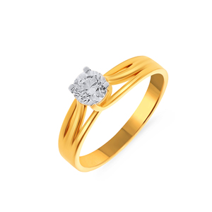 แหวนเพชรเม็ดเดี่ยวทรงกลม รุ่น Eternal Radiance ทองคำขาว 18K ดีไซน์คลาสสิกแบบสี่ก้าน - Product Image 1