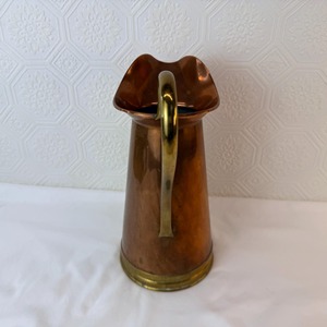 Vintage Copper Water <b>Jug</b> With Brass Handle And Base For <b>Drinks</b> Party Use 10–12.9 In Height Durable Metal Pitcher - Product Image 3