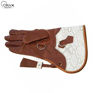 Gants de fauconnerie en cuir épaissi anti-morsure pour la manipulation des animaux, vente en gros, mitaines d'entraînement à manches longues pour femmes - Product Image 3