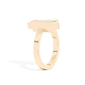 Bague Statement en Diamant de Laboratoire Taille Asscher Baguette 1,44 ct, Style Art Déco Abstrait, Bande Géométrique, Sertissage à Griffes, pour Femme, Or 14 carats - Product Image 2