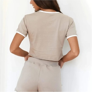 Camiseta Corta de Moda Urbana para Mujer, Estilo Americano, Algodón, Proveedor Mayorista de Ropa - Product Image 4