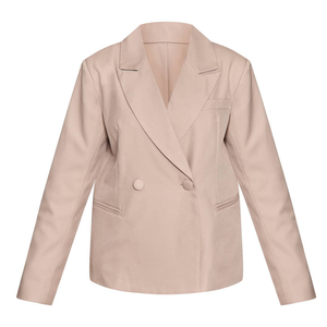 Blazer croisé à revers pointus pour femme, avec épaulettes, veste de costume de bureau, tenue professionnelle formelle, personnalisable OEM ODM 2026, vente en gros OL - Product Image 2