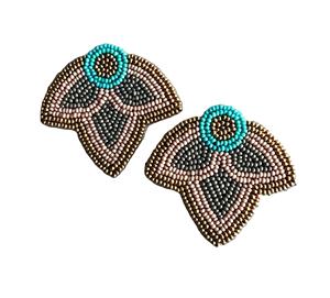 Beaded <b>Earrings</b> Hand Embroidered <b>Earrings</b> Leaf Multi-Beaded <b>Earrings</b> Women Festive Party Jewelry At Best Price Beaded <b>Earrings</b> - Product Image 1