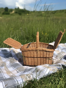 Panier alimentaire pour pique-nique et utilisation en extérieur, panier de rangement et de service polyvalent, panier décoratif pour transporter les aliments pour la famille - Product Image 5