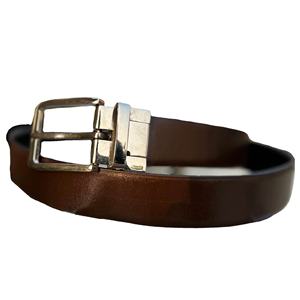 Ceinture Formelle Réversible Classique FENGRO en Cuir de Vachette Noir Marron avec Boucle Ardillon en Fer 3,5 cm Broderie Personnalisable 120 cm Usage Quotidien - Product Image 1