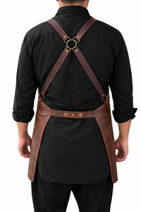 Professional Manufactures Custom Logo Men Cow Crunch leather High Quality Leather <b>BBQ</b> <b>Tools</b> Aprons Hot Sale New Model - Product Image 2