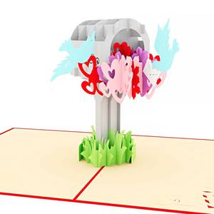 Carte de vœux 3D pop-up Saint-Valentin Oiseau, faite à la main, cadeau spécial, cartes pop-up 3D avec enveloppe, artisanat en papier, pour célébrer la joie - Product Image 1