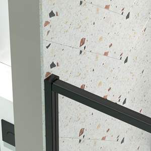 Installazione reversibile 56-60 \ "W X 71 \" H Pivot in vetro oscillante porta doccia 1/4 \ "temperato SGCC vetro trasparente nero opaco finitura porta - Product Image 6