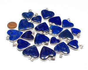 Pendentif en argent sterling avec pierre de lapis-lazuli 100% naturelle en forme de cœur pour femmes, collier de fiançailles, bijoux en pierres précieuses DIY au meilleur prix - Product Image 2