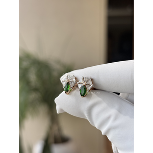 Pendientes Colgantes Dobles con Diamantes de Corte Brillante de 0.35 Ct, Oro de 14K, Certificación IGI, Joyería de Lujo para Mujer, Regalo para Bodas y Fiestas - Product Image 3