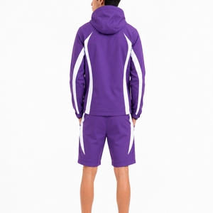 Ensemble short et coupe-vent pour homme, léger, décontracté, streetwear, survêtement sportif, respirant, confortable, coupe ajustée, streetwear urbain - Product Image 3