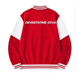 Delta |   Sigma |   Chaqueta Universitaria Theta Sorority Roja y Blanca, Estilo Bomber con Letras Griegas, Parches Bordados, Chaqueta Griega para Mujer - Product Image 3