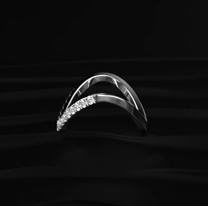Silver Color Open <b>Ring</b> Cubic Zirconia Geometric <b>Fine</b> Band for Women Party Jewelry - Product Image 3