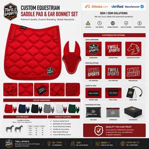 Juego de Ropa de Montar Unisex: Manta de Silla de Montar Acolchada Roja de Sarga Deportiva y Cubrecuello de Malla, Tejido Transpirable de 140g con Estampado Digital - Product Image 6