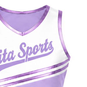 Débardeur court sans manches en jersey de cheerleading lavande, vêtement de sport doux et respirant pour l'entraînement d'équipe - Product Image 3