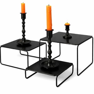 Modern Asian Decorative Metal Ladder Shelf Nesting Square Tabletop Display <b>Stand</b> Pre-Assembled Indoor Use - Product Image 1