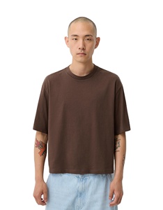 Logotipo personalizado 100% algodón de alta calidad respetuoso con el medio ambiente transpirable Boxy Fit de gran tamaño hombro caído recortado Hip Hop camisetas para hombres - Product Image 1