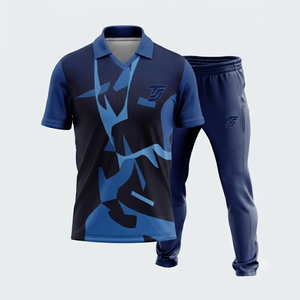 Uniforme de Cricket Personalizado con Nombre de Equipo, Impresión Digital, 100% Poliéster, Unisex, Cintura Elástica, Manga Corta, Cuello Camisero - Product Image 1