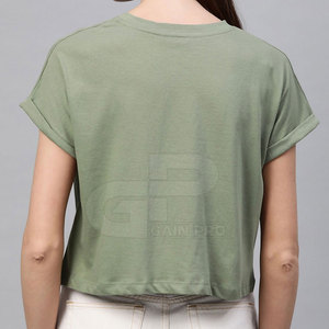 T-shirt tendance pour femme, coupe courte et ample, tissu doux et confortable pour un style streetwear quotidien. - Product Image 3