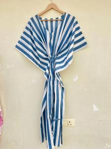 Vestido Kaftán Informal de Verano con Estampado Floral Tropical, sin Mangas, de Algodón, para Mujer, Ropa de Playa, Estilo Asia Pacífico - Product Image 5