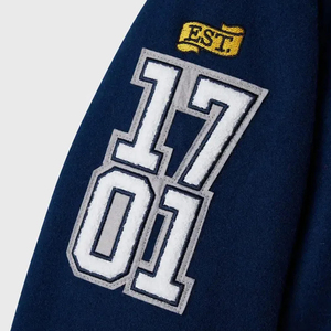เสื้อแจ็คเก็ตวาร์ซิตี้มหาวิทยาลัย OVO YALE ทำจากขนสัตว์ 100% เสื้อแจ็คเก็ตเบสบอลวาร์ซิตี้ปักลายเสื้อแจ็คเก็ตบอมเบอร์สำหรับนักศึกษา - Product Image 4