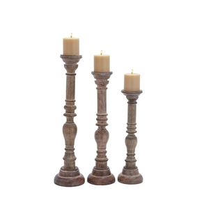 Porte-bougie en bois naturel avec finition polie, style vintage/classique et Saint-Valentin, par MULTI CRAFT - Product Image 5