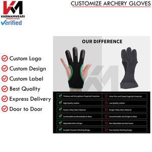 Guantes de Tiro con Arco de Nuevo Diseño 2026, Protector de 3 Dedos, Cuero de Alta Adherencia, Equipo de Caza con Arco Tradicional, Logotipo Personalizado - Product Image 4
