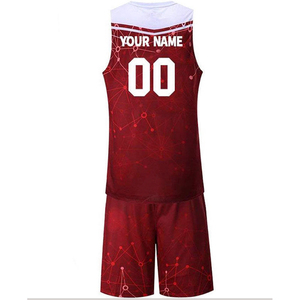 Custom Printed Basketball Uniform Set V-Neck Sleeveless Quick Dry Breathable Polyester for Adults All Seasons - Product Image 5