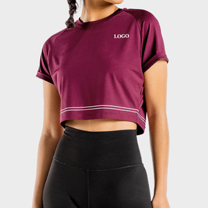 T-shirt femme col rond classique, séchage rapide, anti-humidité, toucher agréable pour la peau, prix direct usine, pour les acheteurs en gros - Product Image 1