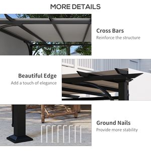 Tenda Parasole Retrattile Bianca 10x10 - Pergola Resistente alle Intemperie - Product Image 6
