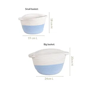 Natural Cotton <b>Storage</b> <b>Baskets</b> Set of 3 for Living Room, Bedroom, and Office Organization - Product Image 2