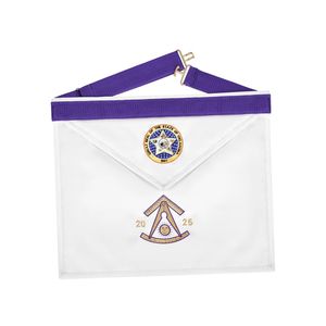 Delantal Tradicional de Maestro Masón de la Logia Azul, Regalia Blanca, Delantal de Maestro Masón Personalizado con Bordado a Máquina - Product Image 1