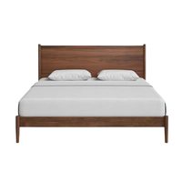 Cadre de lit plateforme minimaliste en bois massif, taille Queen, avec pieds effilés, assemblable, mobilier de chambre moderne