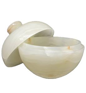 Pot à bonbons en marbre Onyx blanc, pot en marbre Vintage, pot à bonbons en marbre onyx - Product Image 2