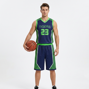 Ensemble d'uniformes de basketball sublimés personnalisés pour hommes – Maillot sans manches à col en V et short assorti pour les équipes et les joueurs de club - Product Image 1