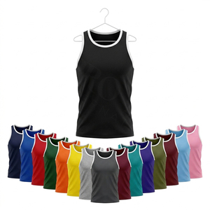 Débardeur de sport côtelé 100 % haute qualité, sans manches, pour la gym, le fitness et l'entraînement, léger, couleur personnalisable, idéal pour l'été - Product Image 1