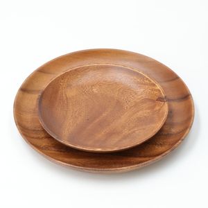 Plato Redondo Grande de Madera para Cena, Hecho de Madera Natural, Elegante Bandeja para Servir en la Mesa del Comedor y la Cocina - Product Image 1