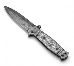 Couteau utilitaire à lame fixe en acier Damas, artisanal et personnalisé, pour collectionneur, outil d'artisanat d'extérieur avec manche en Damas - Product Image 6