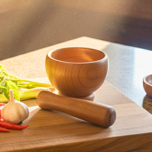 Ensemble mortier et pilon en bois, fait main, écologique, qualité alimentaire, pour broyer herbes, épices, ail, poivre, gingembre, outil manuel durable pour herbes - Product Image 4
