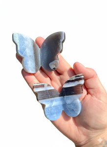 Papillon volant en cristal de haute qualité, opale bleue Owyhee avec ailes en pierre de guérison, papillon sculpté 3D et décoration d'intérieur, vente en gros - Product Image 2