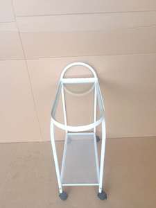 Carrito de Mano Metálico con Recubrimiento en Polvo Negro/Blanco, con Tapa de Vidrio y Estante de Malla, Carrito de Almacenamiento Móvil de Cuatro Ruedas KTS-230512-10 - Product Image 5