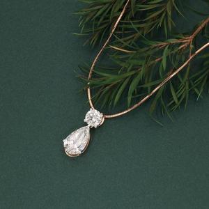 Collier pendentif en or rose plaqué rhodium avec diamant de laboratoire certifié IGI 4 carats, ensemble de collier pendentif solitaire personnalisé pour femmes, cadeau - Product Image 4