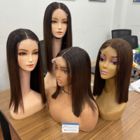 Excellent Choix : Perruque Cheveux Naturels Raides Comme des Baguettes, Toutes Couleurs, 100% Cheveux Vietnamiens, Dentelle HD, Prête à l'Expédition