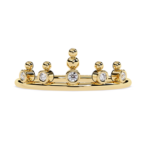แหวนเพชรทรงกลมแบบซ้อนได้สำหรับผู้หญิง ทองคำแท้ 14k เหมาะสำหรับเป็นของขวัญในโอกาสหมั้น วันครบรอบแต่งงาน - Product Image 1