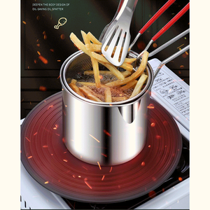 Friggitrice a <span class=keywords><strong>gas</strong></span> professionale in acciaio inossidabile per uso domestico con cestello per pollo e pentole con filtro - Product Image 2