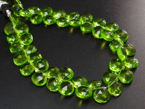 Peridot Green Quartz Faceted Heart Teardrop Glass Beads 8X8mm Colored Crystal Lampwork Handmade Earring Jewelry Making 8 Inch - Product Image 3