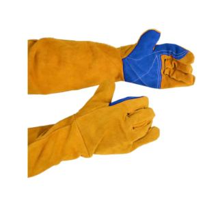 Guantes de Soldadura de Cuero Vacuno de Alta Calidad, Manga Larga, Resistentes al Fuego, Antiestáticos, Multiusos, con Puño de Seguridad Flexible, 11 oz - Product Image 3