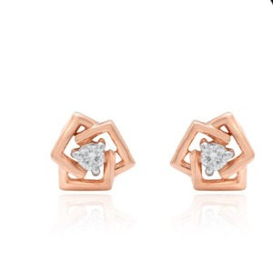 Pendientes de Diamantes Naturales, Oro de 14 Quilates, Corte Brillante Redondo, Joyería de Moda para Bodas, Fiestas y Compromisos, Regalo para Mujer, Talla Estándar - Product Image 1