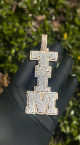 CONCEPTION Joyería Hip Hop, Colgante de Letra con Nombre Personalizado, Totalmente Incrustado con Moissanita, Chapado en Oro, Plata de Ley 925, Pasa el Test de Diamantes - Product Image 3